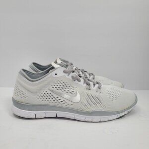 Nike Free 5.0 TR FIT 4 Women's White Gray Running Shoes 629496-102 US Size 8.5
